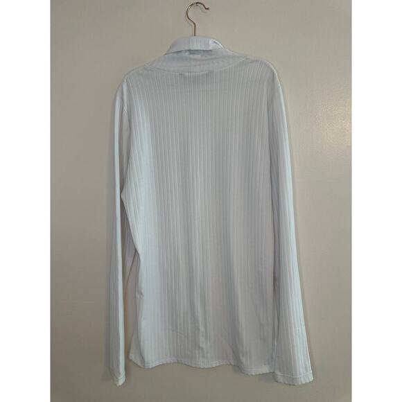 Athleta Womens White Essence Ribbed Turtleneck Work Travel Athleisure Size Small - Picture 2 of 7